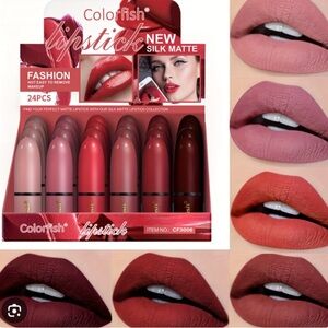 Silk Matte Lipstick Set - Red, Pink, Brown Shades 6 pc set!